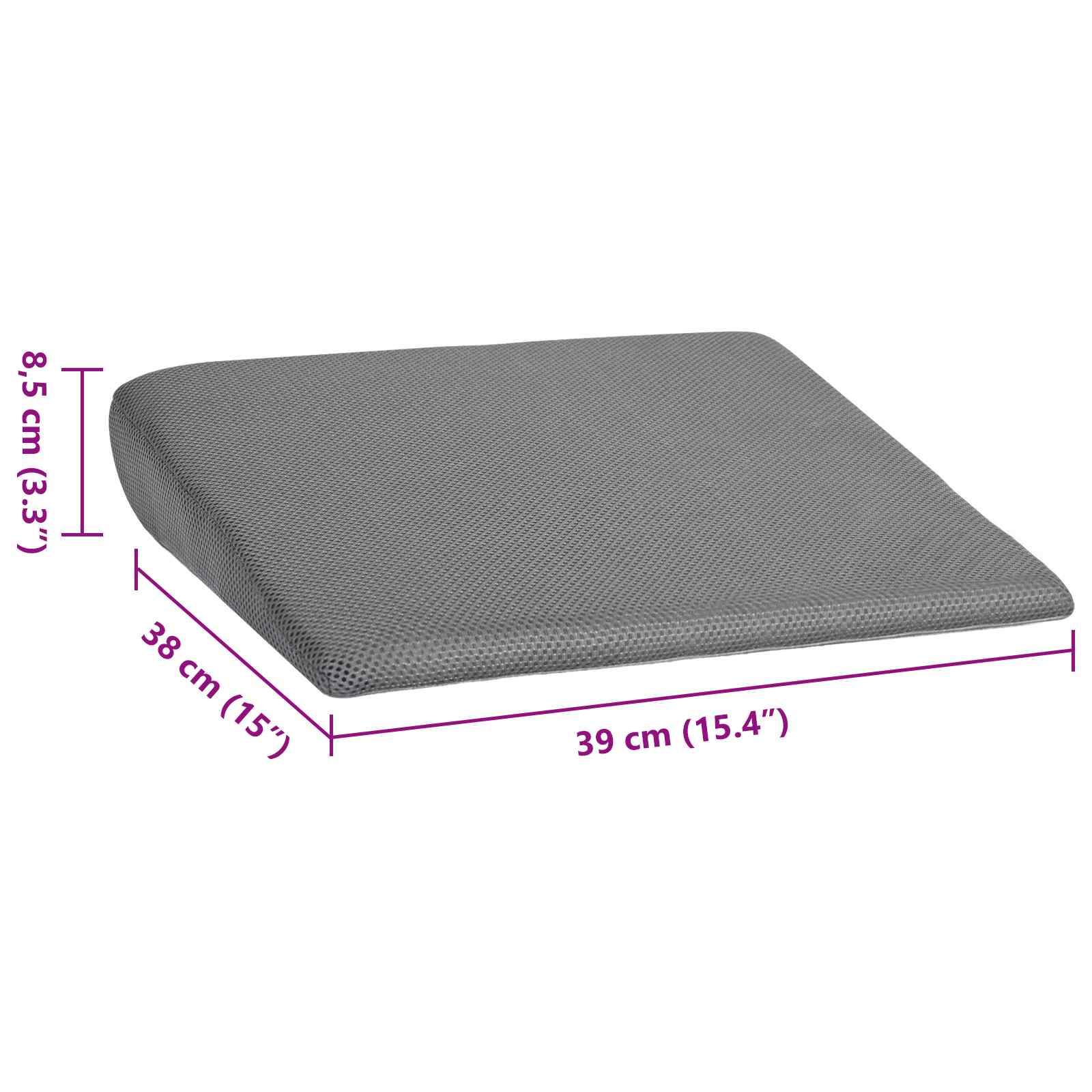 Cuscino per la seduta Grigio 39 x 38 x 8,5 cm Schiuma PU