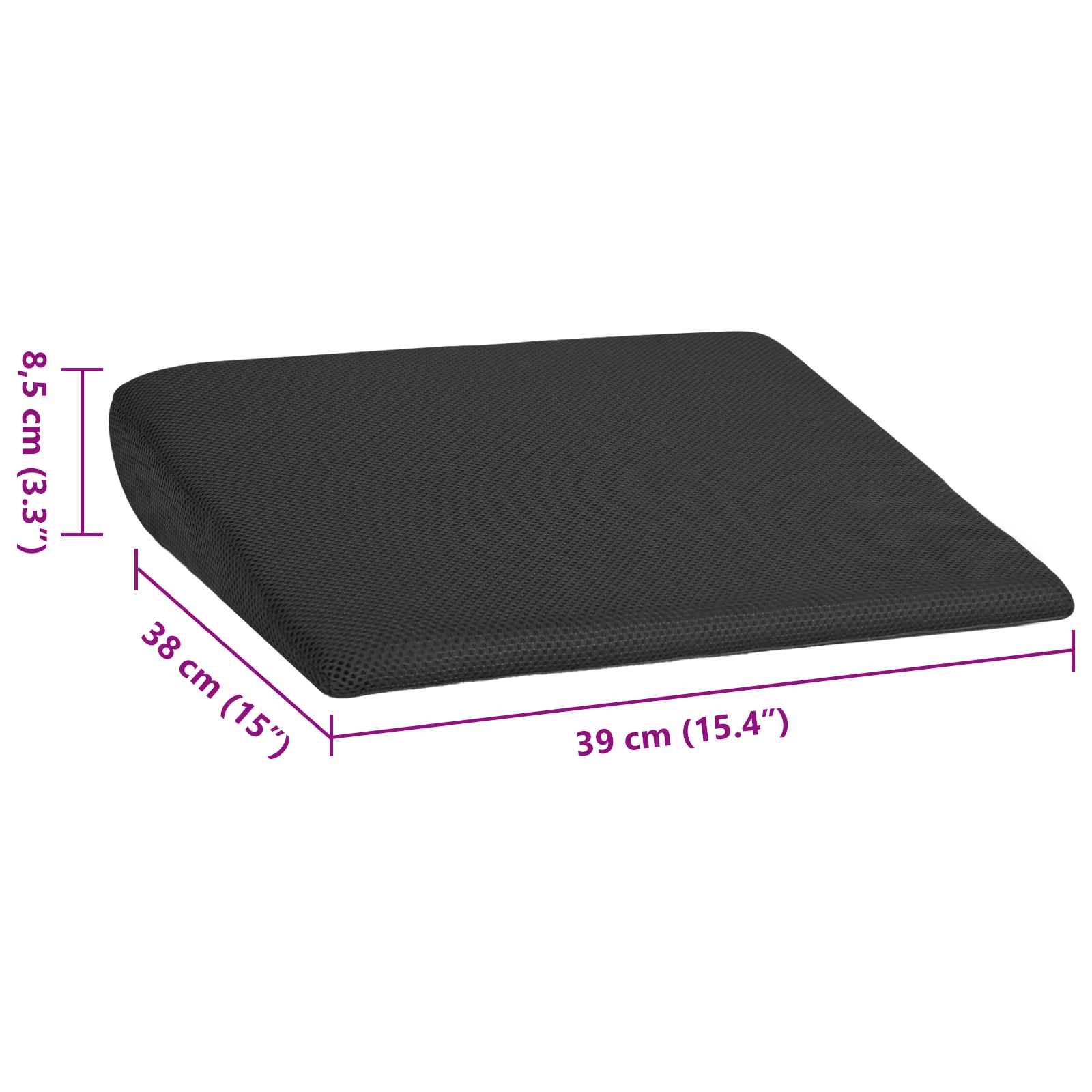Cuscino per la seduta Nero 39 x 38 x 8,5 cm Schiuma PU