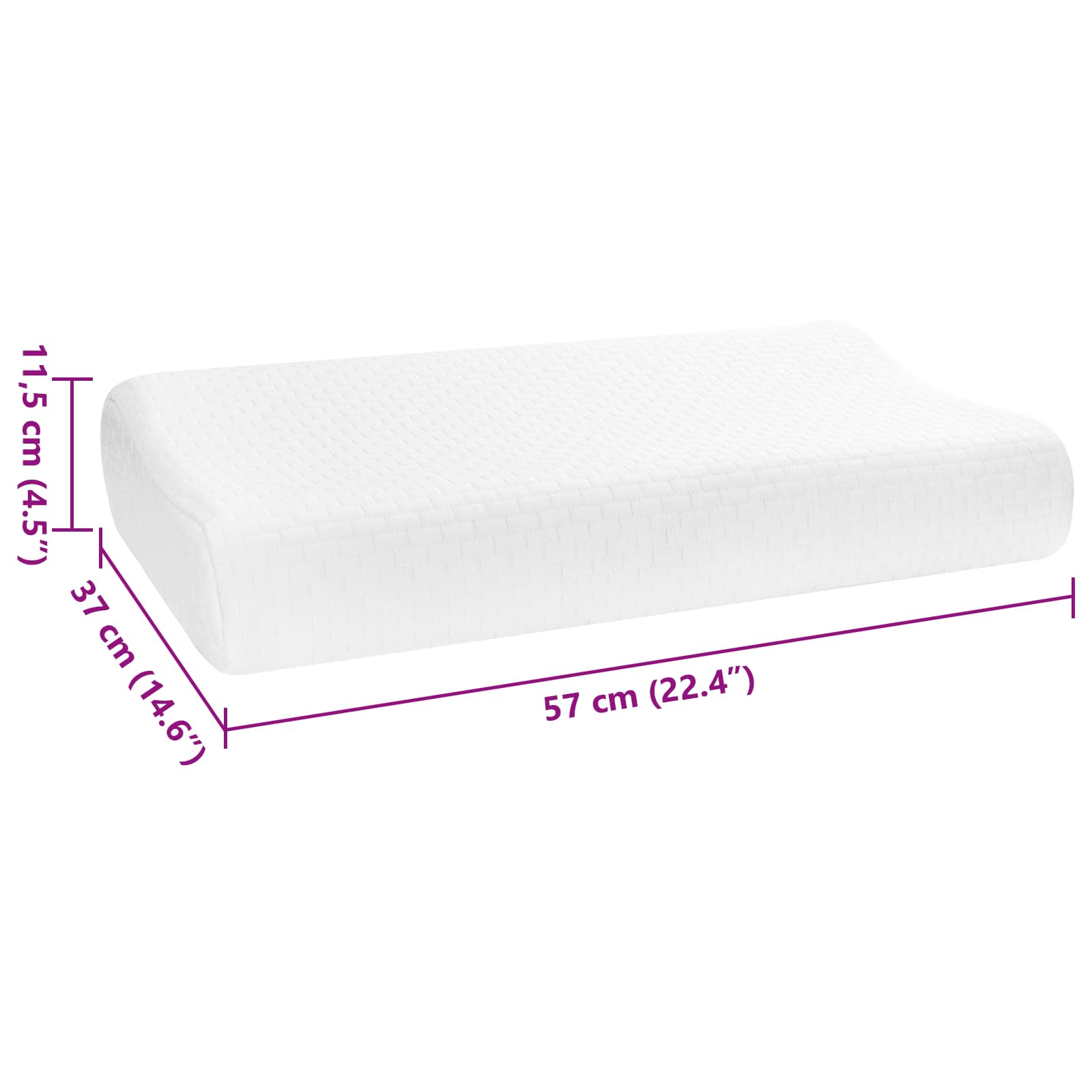 Cuscino da Letto 57 x 37 x 11,5 cm Medio Schiuma Memory Bianco