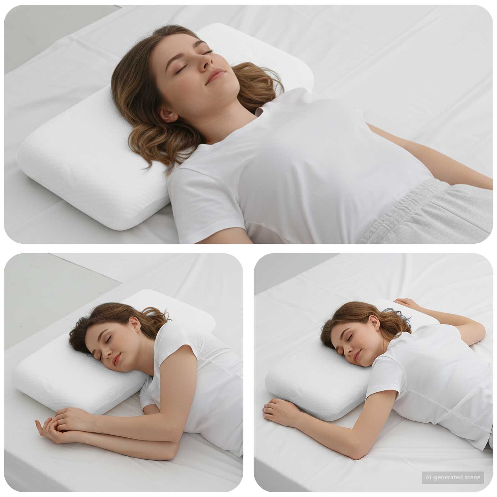 Cuscino da Letto 70 x 36 x 11,5 cm Medio Schiuma Memory Bianco
