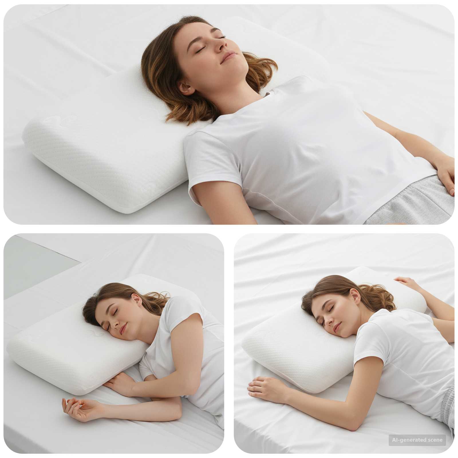 Cuscino da Letto 74 x 39 x 13 cm Medio Schiuma Memory Bianco