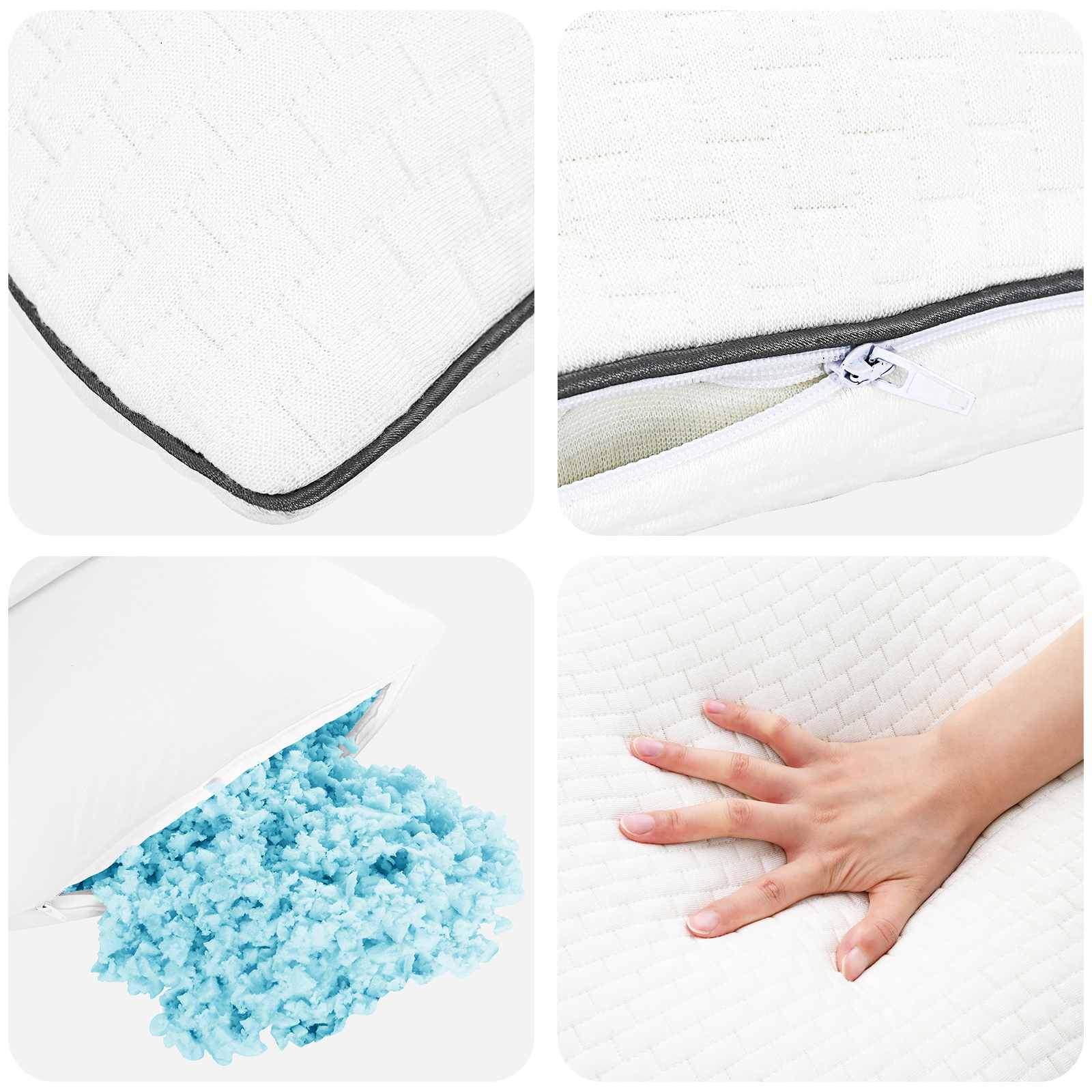 Cuscino Shread Bianco 70 x 50 x 18 cm Schiuma Memory