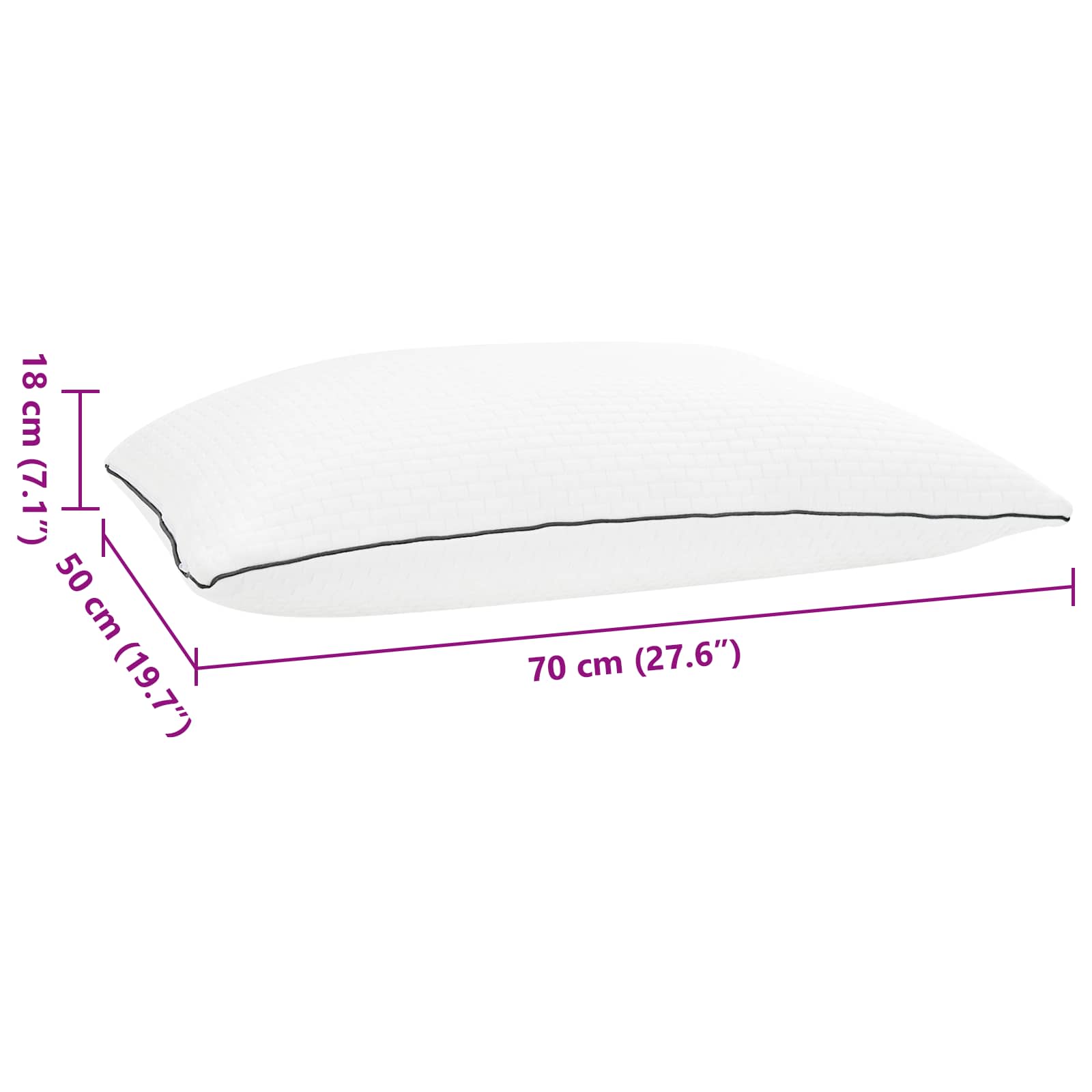 Cuscino Shread Bianco 70 x 50 x 18 cm Schiuma Memory