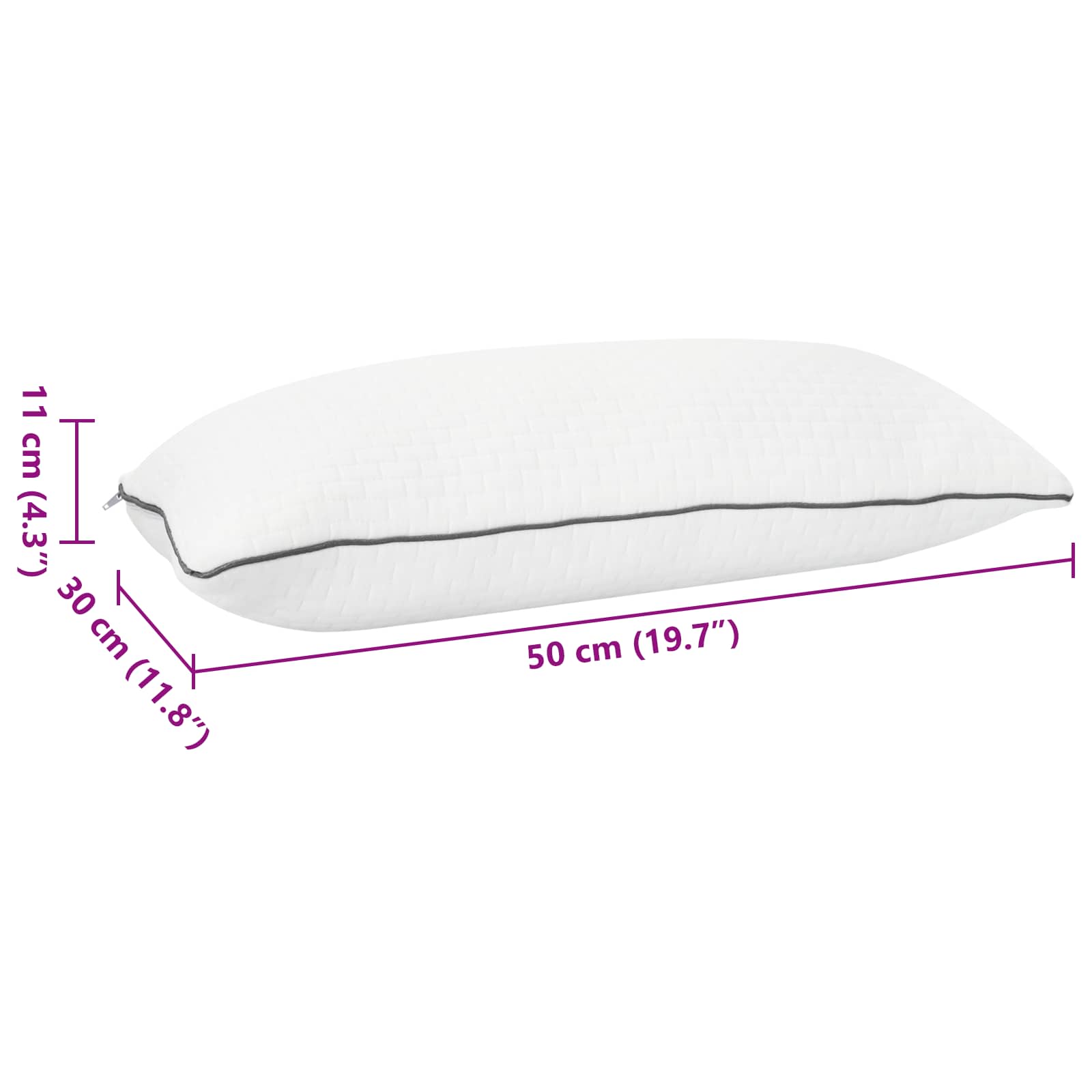 Cuscino Shread Bianco 50 x 30 x 11 cm Schiuma Memory