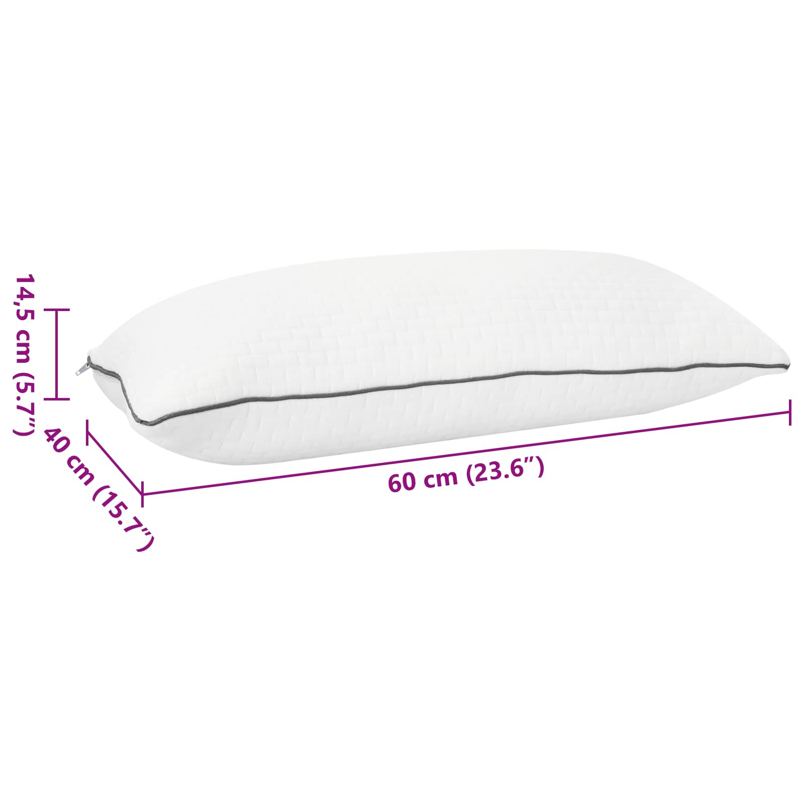 Cuscino Shread Bianco 60 x 40 x 14,5 cm Schiuma Memory