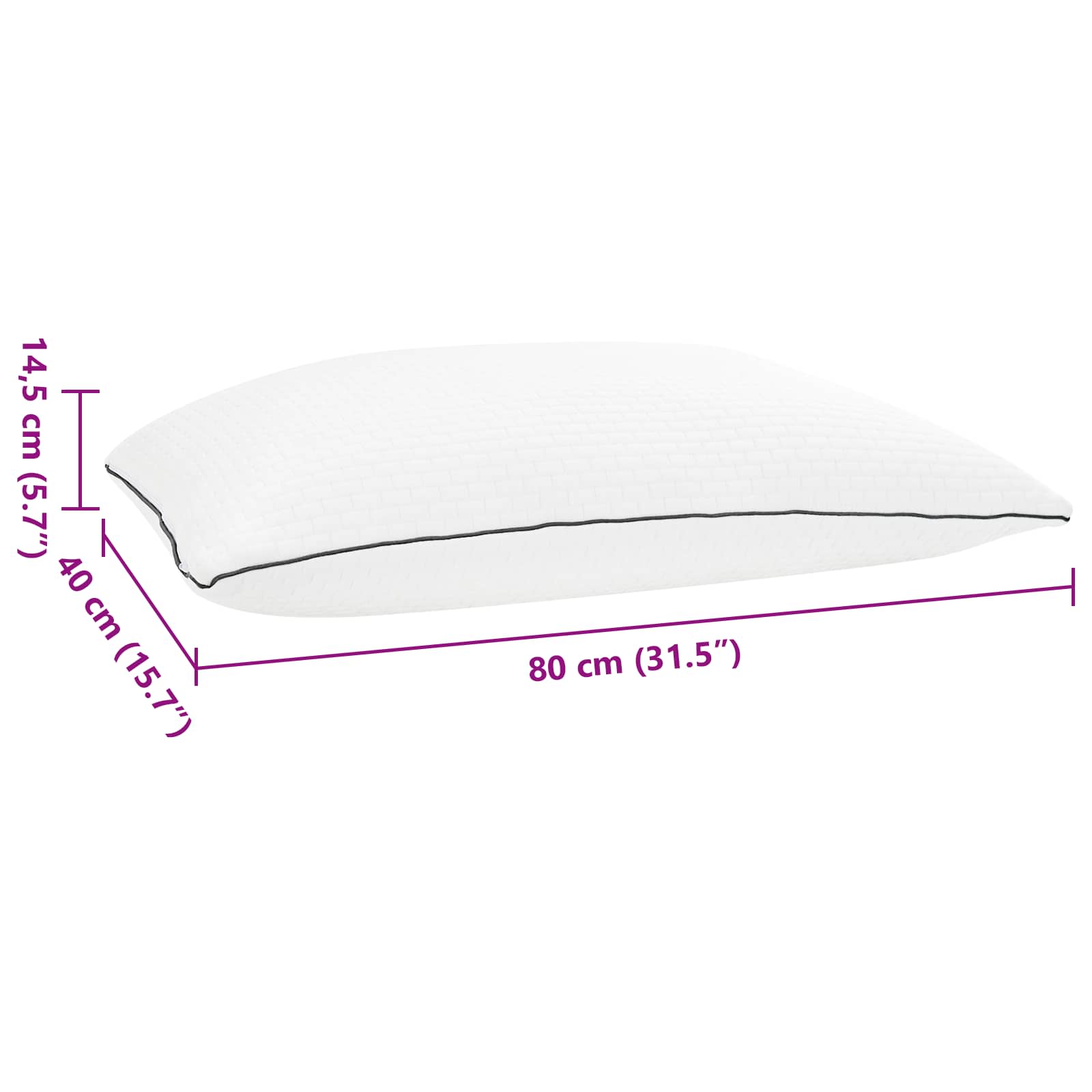 Cuscino Shread Bianco 80 x 40 x 14,5 cm Schiuma Memory