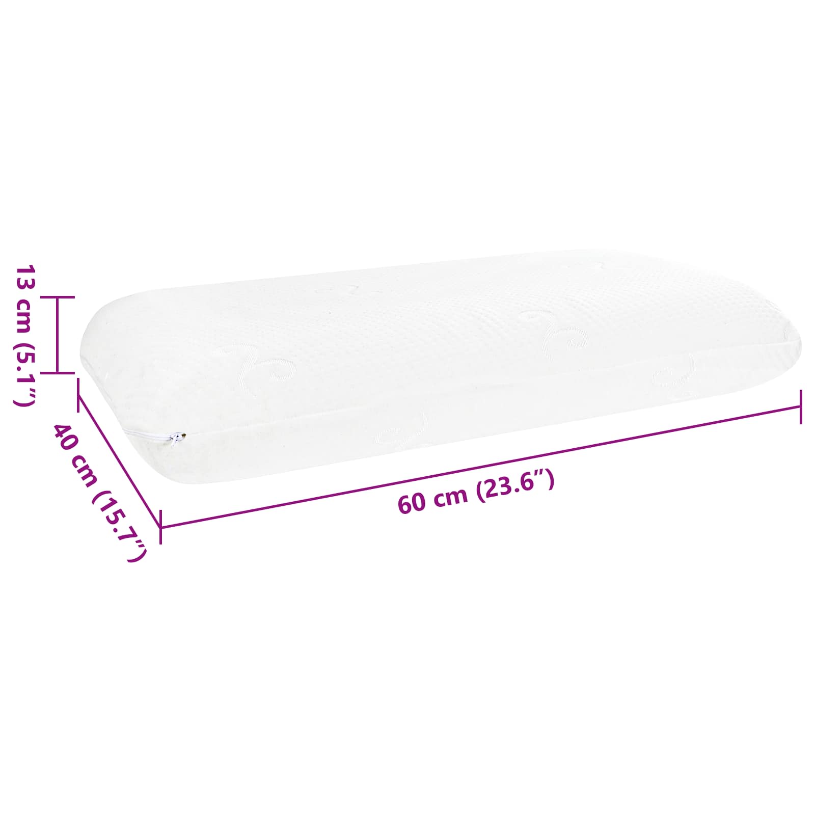 Cuscino da Letto 60 x 40 x 13 cm Medio Schiuma Memory in Gel