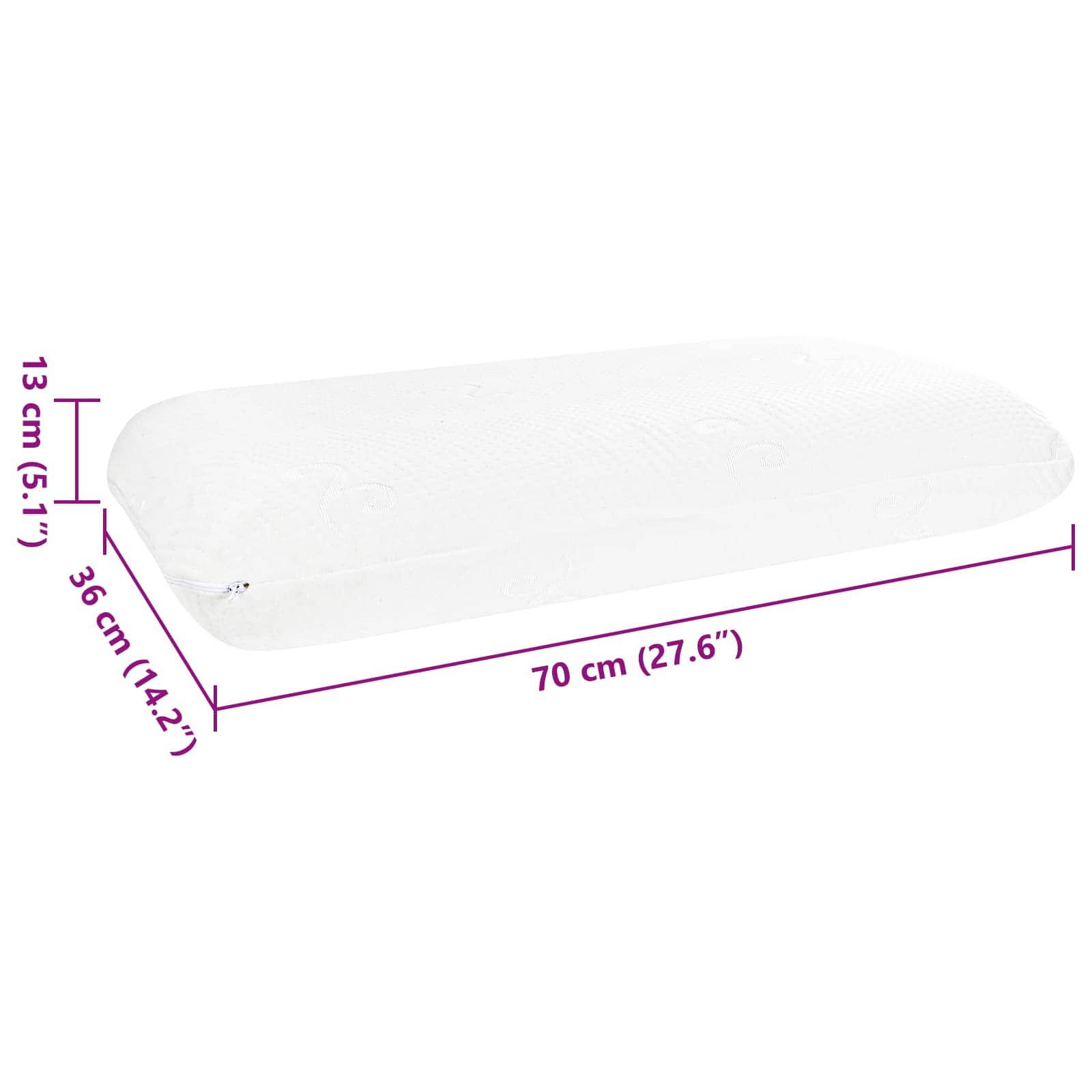 Cuscino da Letto 70 x 36 x 13 cm Medio Schiuma Memory in Gel