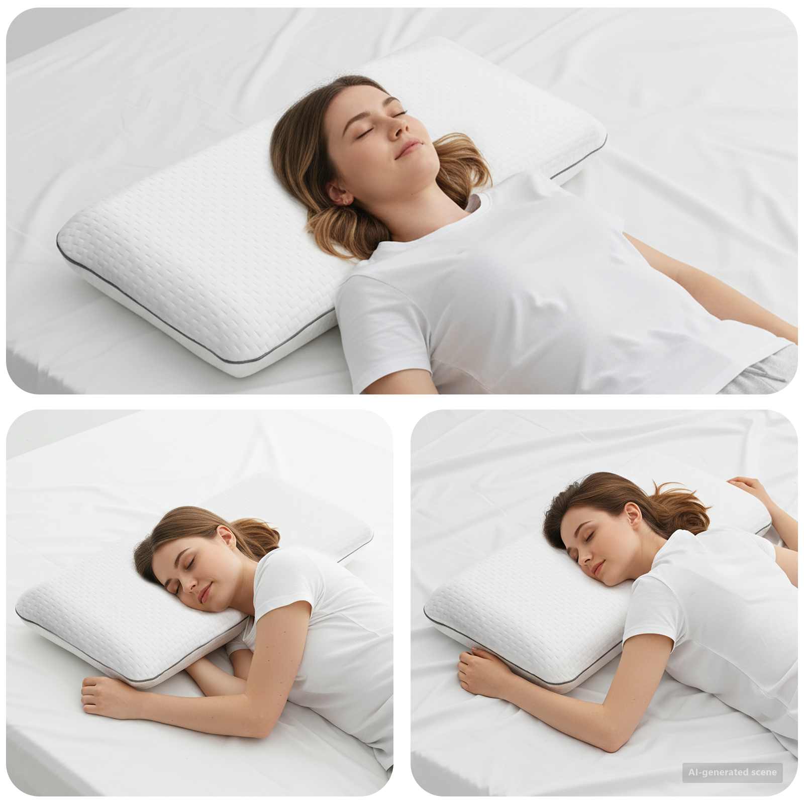Cuscino da Letto 70 x 40 x 14 cm Medio Schiuma Gel Bianco