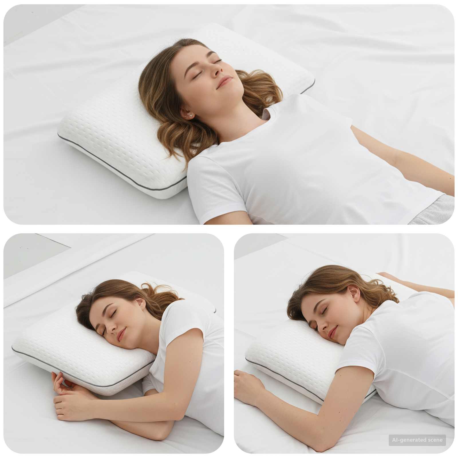 Cuscino da Letto 30 x 50 x 9 cm Medio Schiuma Gel Bianco