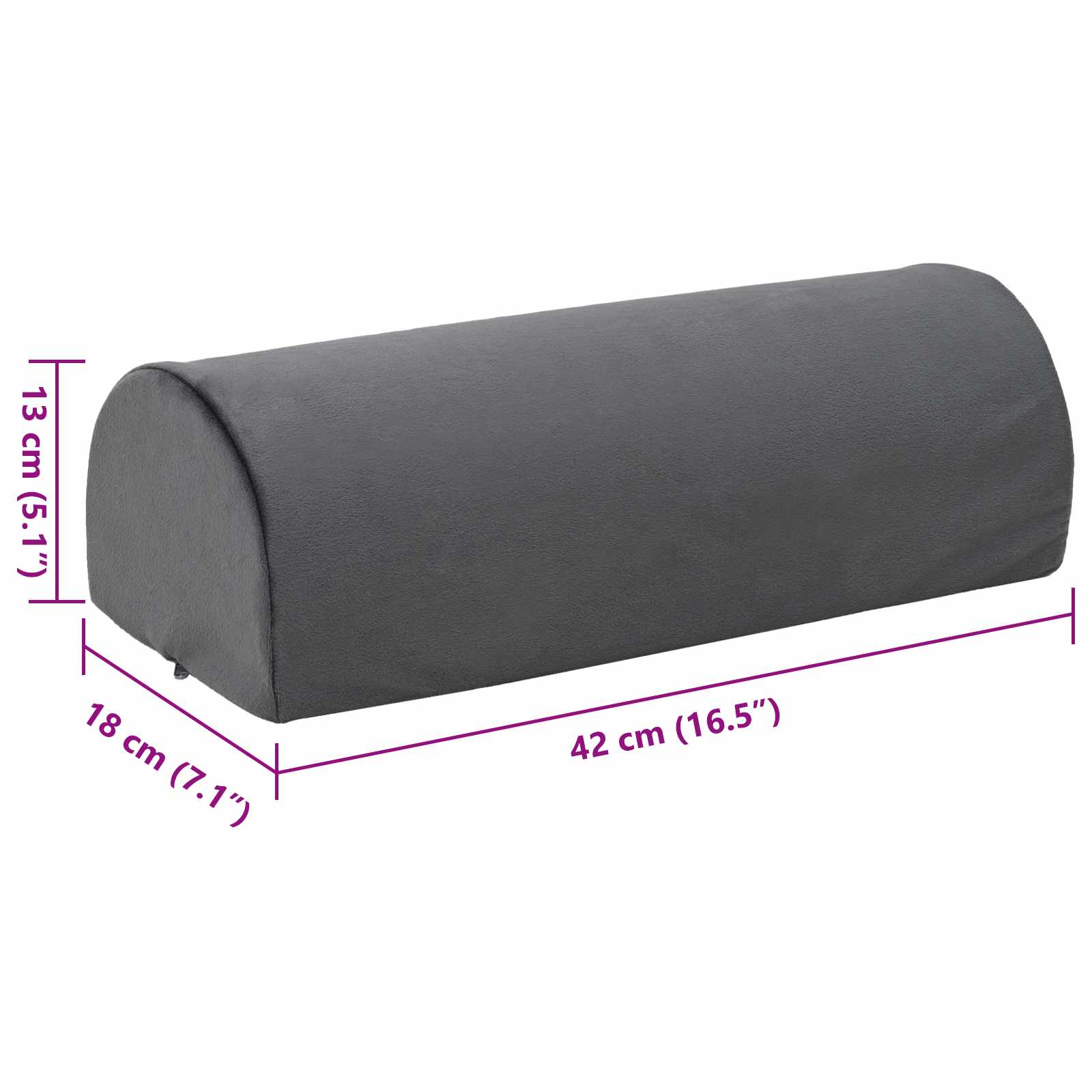 Cuscino per poggiapiedi 42 x 18 x 13 cm Duro Schiuma PU Grigio
