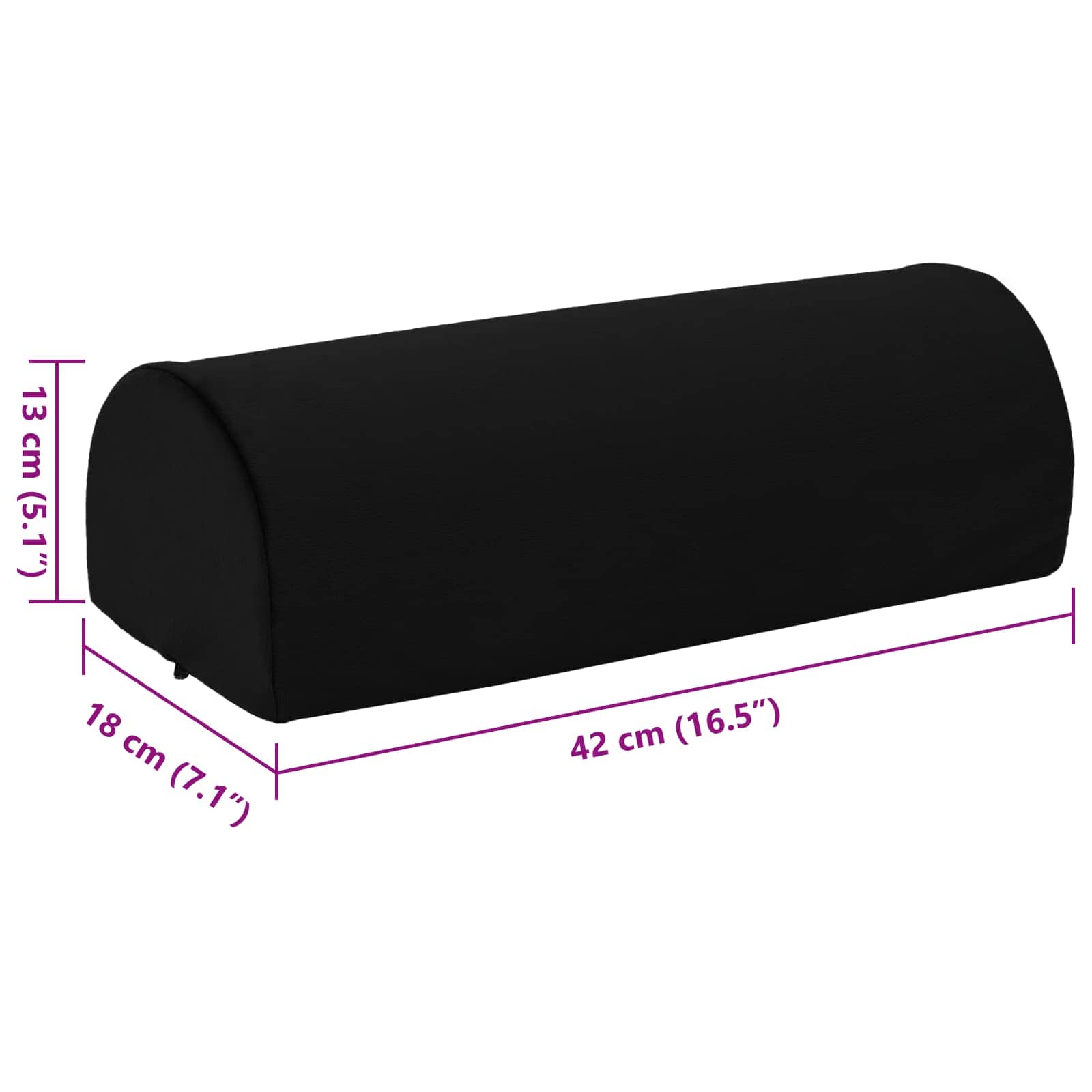 Cuscino per poggiapiedi 42 x 18 x 13 cm Duro Schiuma PU Nero