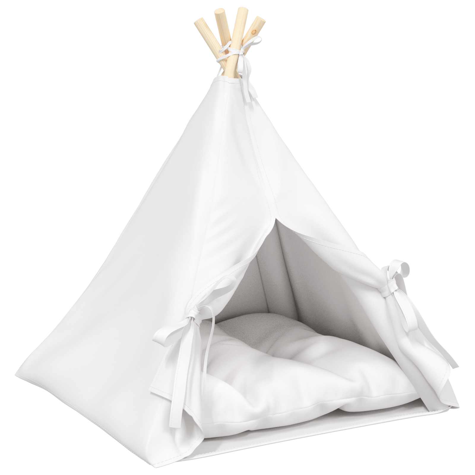 Tenda per animali con cuscino Bianco 60 x 60 x 70 cm Poliestere