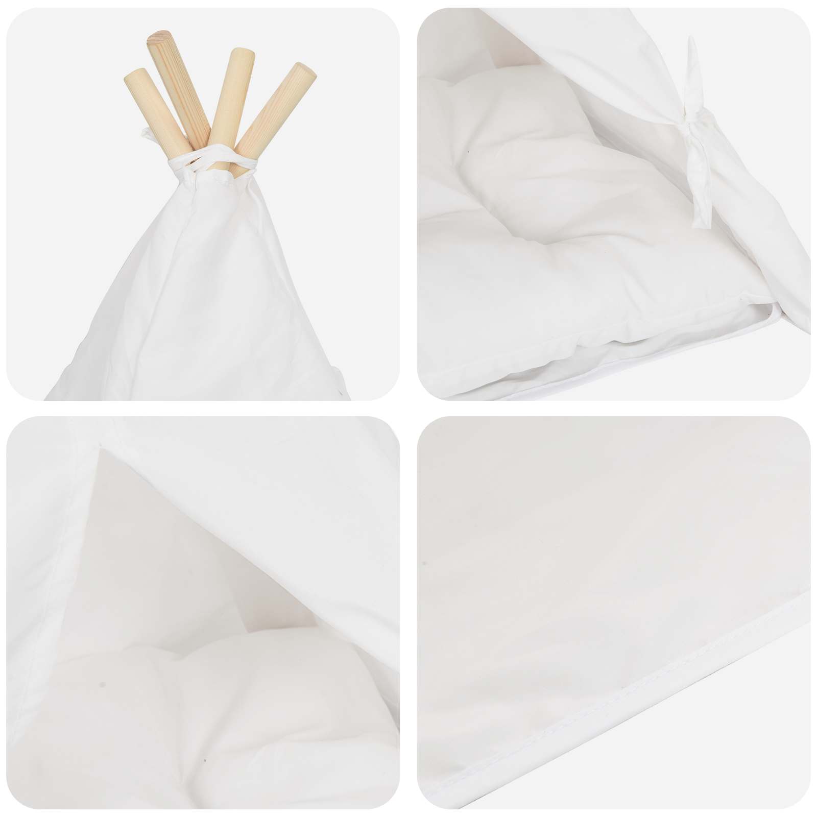 Tenda per animali con cuscino Bianco 60 x 60 x 70 cm Poliestere