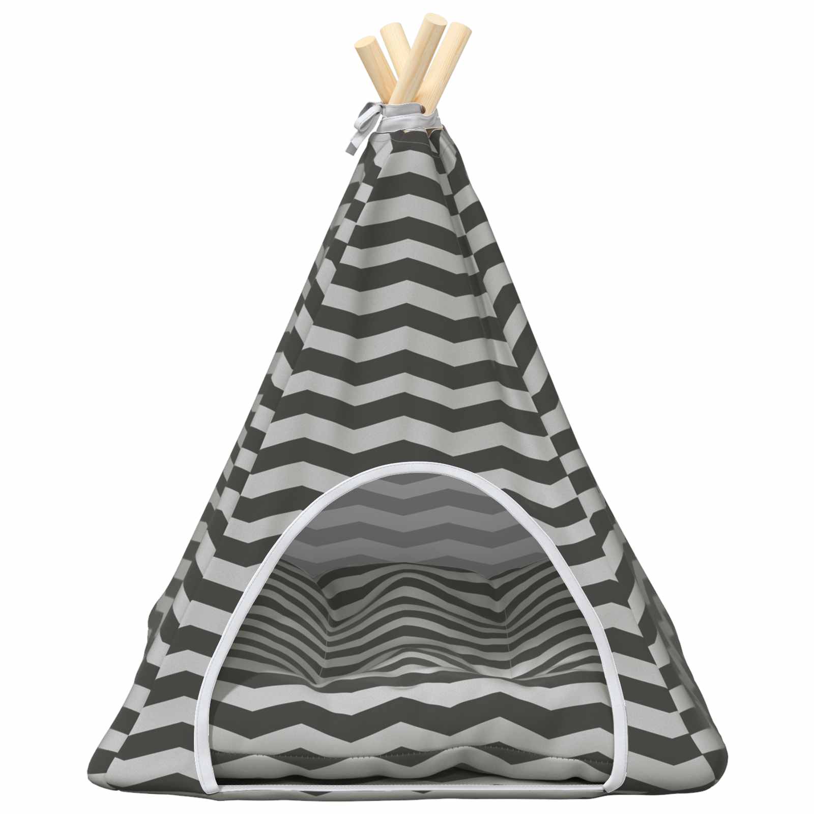 Tenda per animali con cuscino Bianco e Grigio 50 x 50 x 60 cm