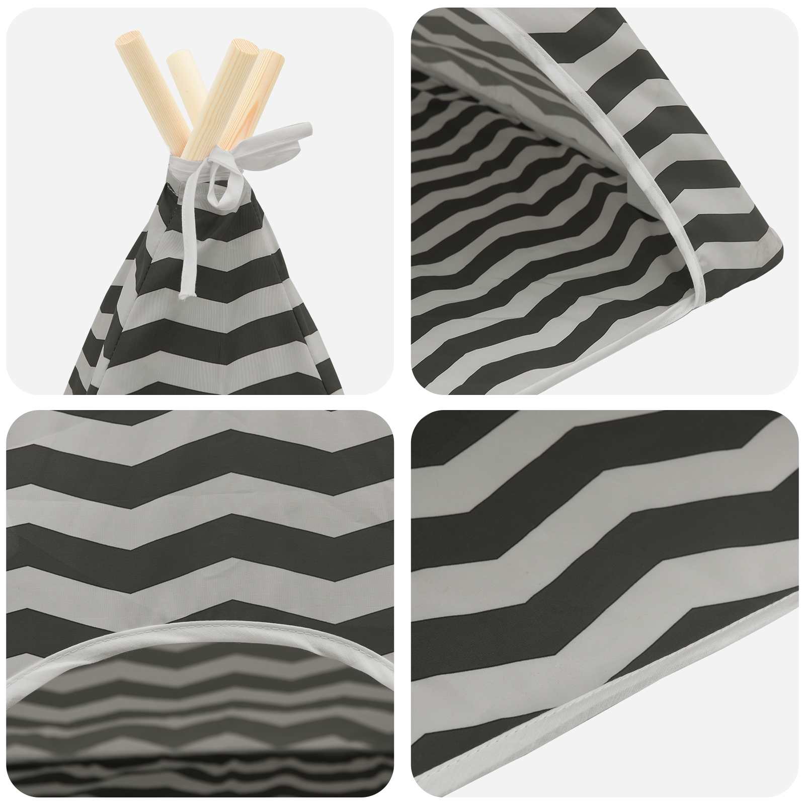 Tenda per animali con cuscino Bianco e Grigio 50 x 50 x 60 cm