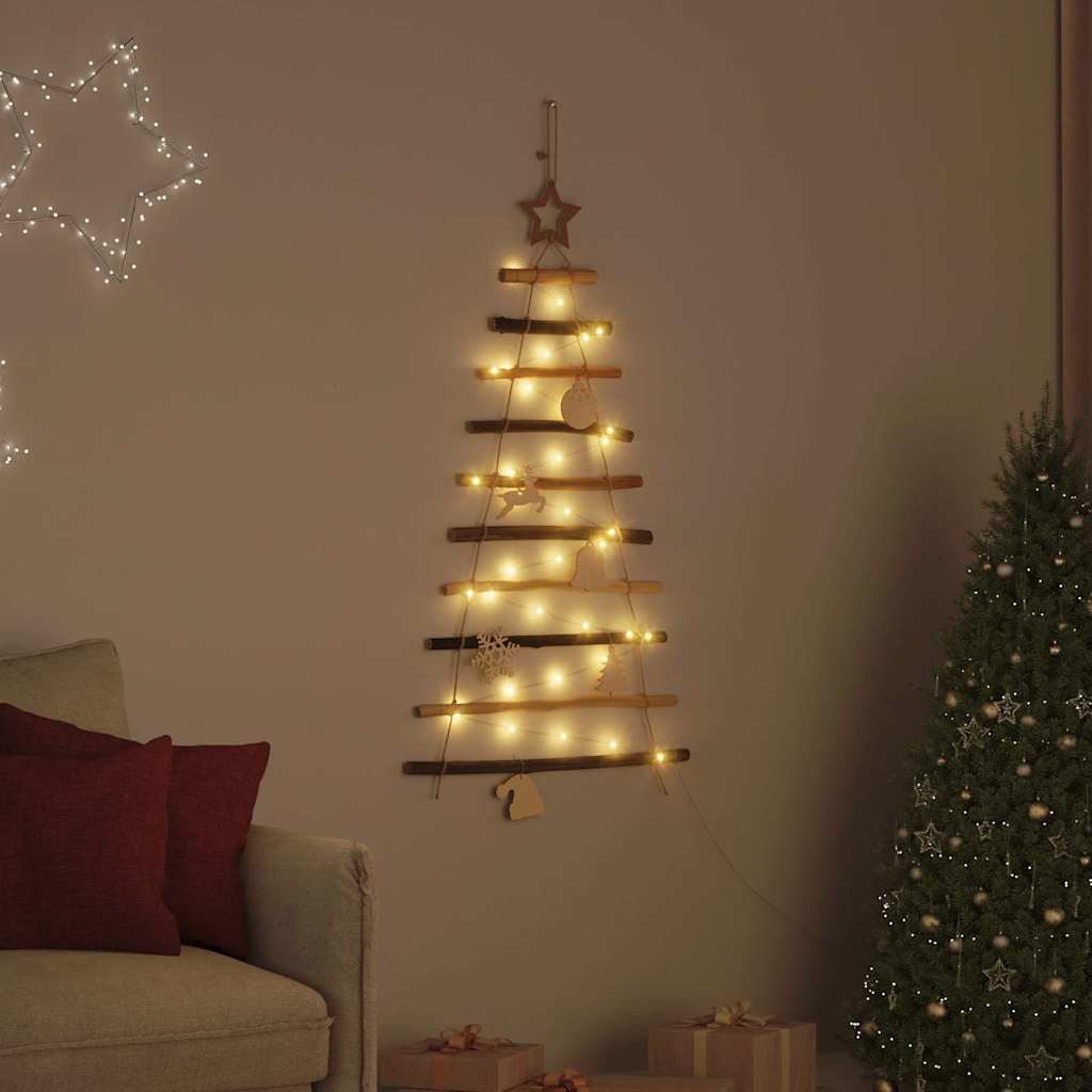 Albero di Natale Naturale 90 cm Legno di Frassino Massiccio