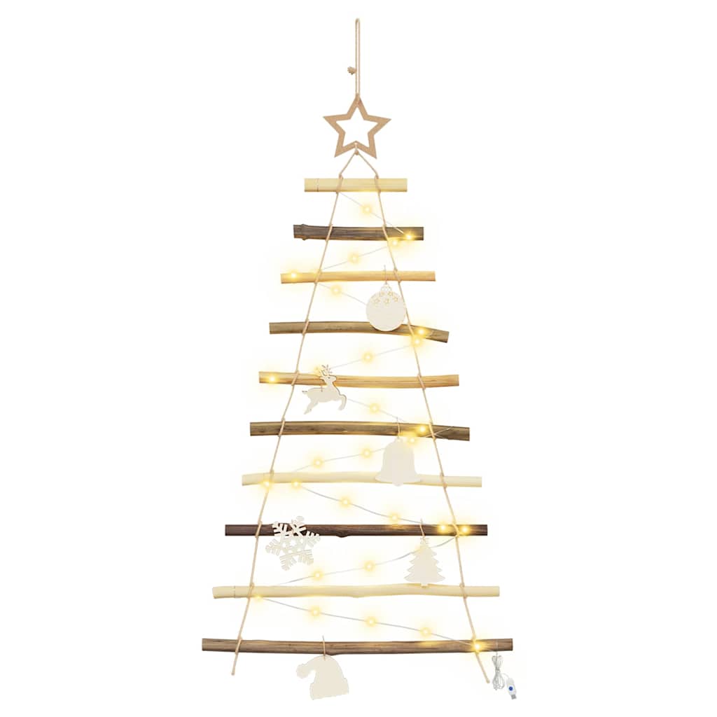 Albero di Natale Naturale 90 cm Legno di Frassino Massiccio