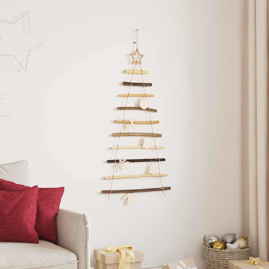 Albero di Natale Naturale 90 cm Legno di Frassino Massiccio
