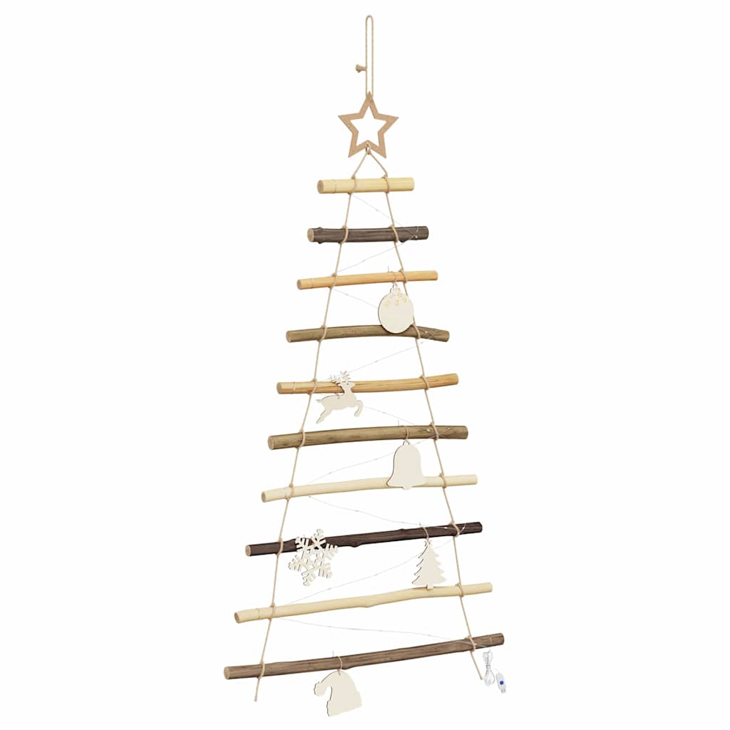 Albero di Natale Naturale 90 cm Legno di Frassino Massiccio