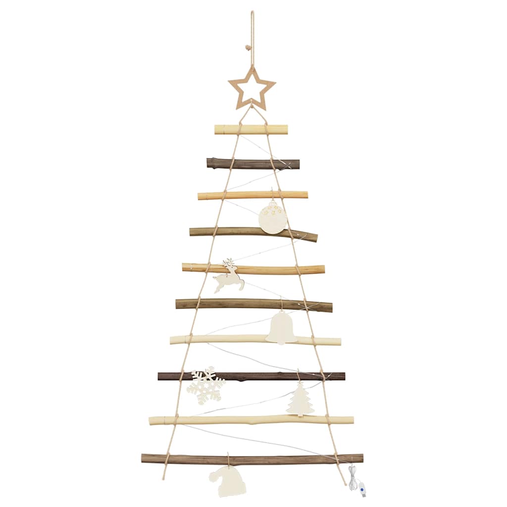 Albero di Natale Naturale 90 cm Legno di Frassino Massiccio