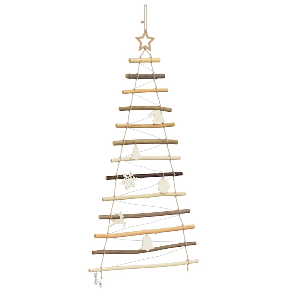 Albero di Natale Naturale 120 cm Legno di Frassino Massiccio