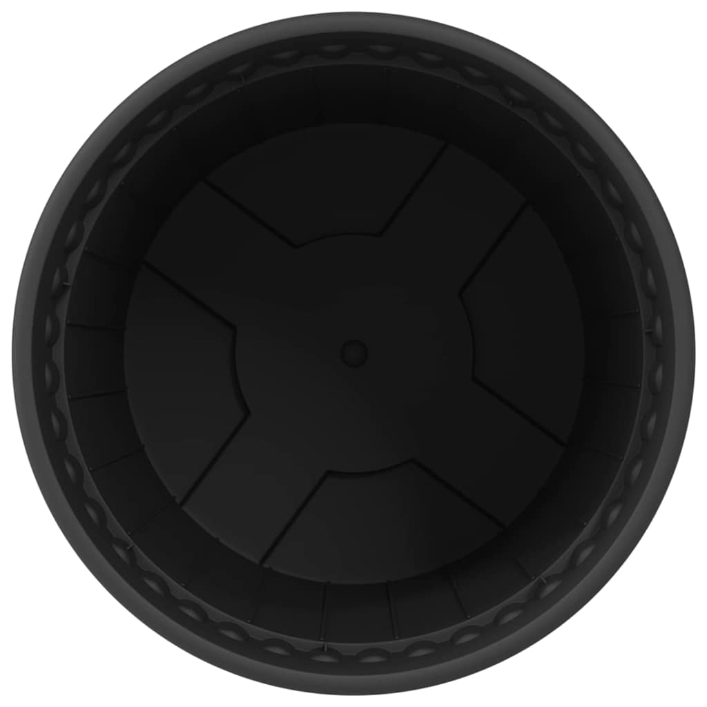 Vaso Rotondo per Fiori 6 pz Nero Ø 19 x 16 cm Plastica