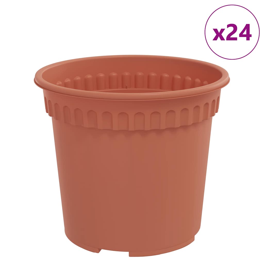 Vaso Rotondo per Fiori 24 pz Rosso Mattone Ø 15 x 12 cm