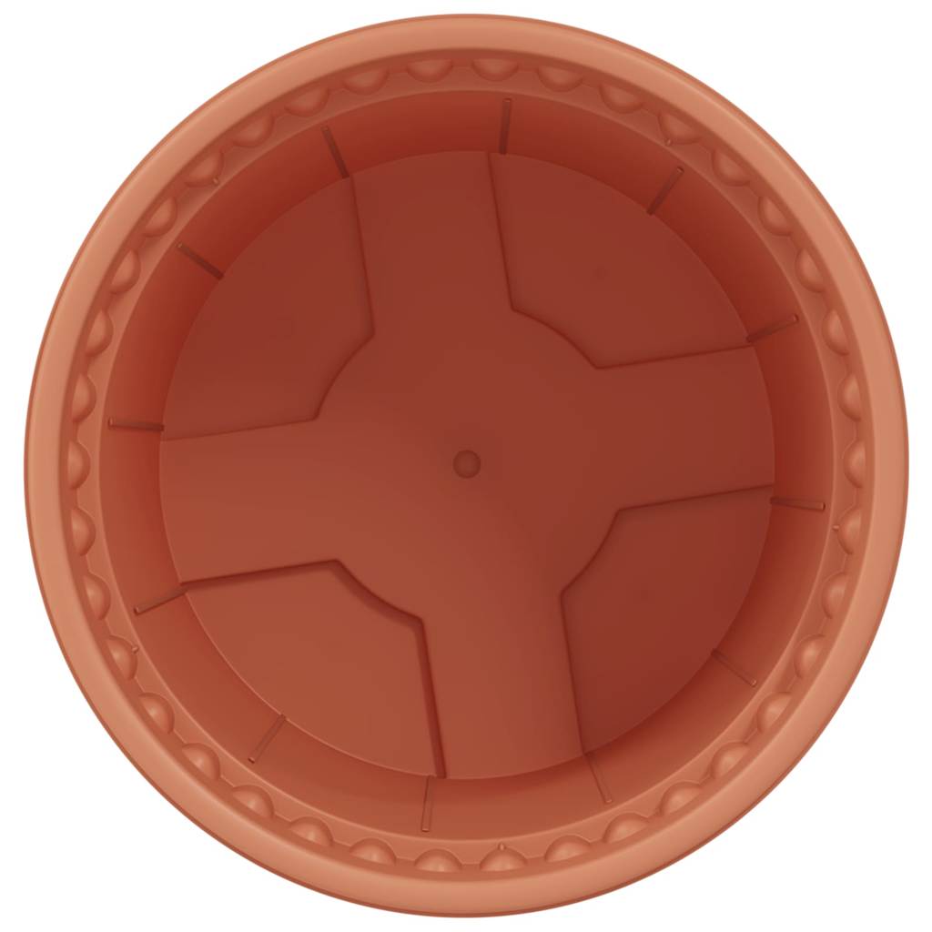 Vaso Rotondo per Fiori 24 pz Rosso Mattone Ø 15 x 12 cm