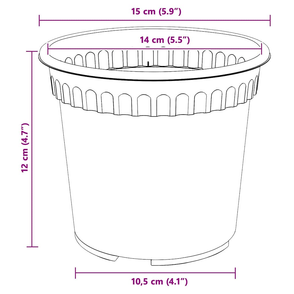Vaso Rotondo per Fiori 24 pz Rosso Mattone Ø 15 x 12 cm