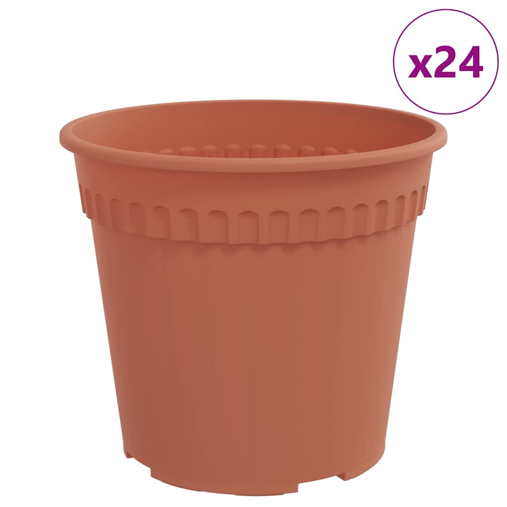 Vaso Rotondo per Fiori 24 pz Rosso Mattone Ø 19 x 16,5 cm