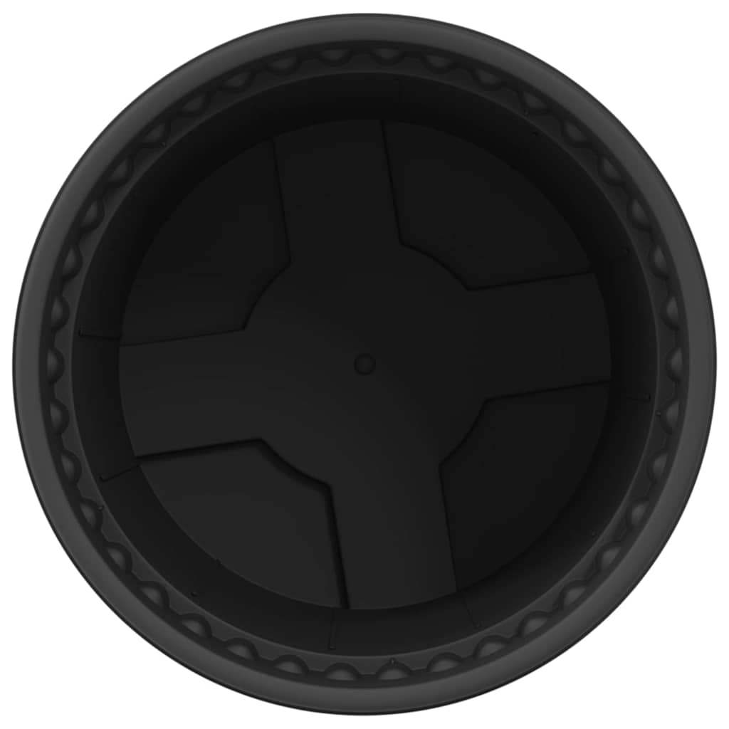 Vaso Rotondo per Fiori 24 pz Nero Ø 12,5 x 10 cm Plastica