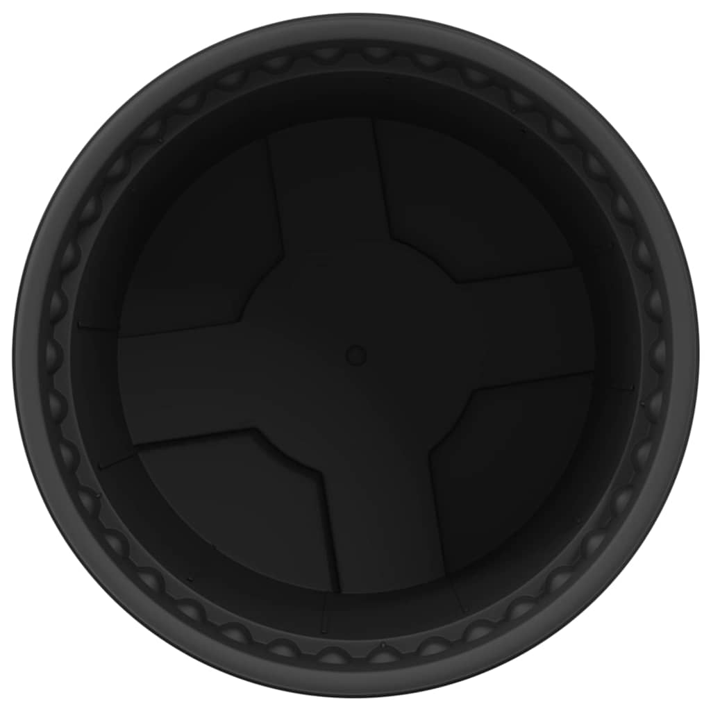 Vaso Rotondo per Fiori 24 pz Nero Ø 15 x 12 cm Plastica