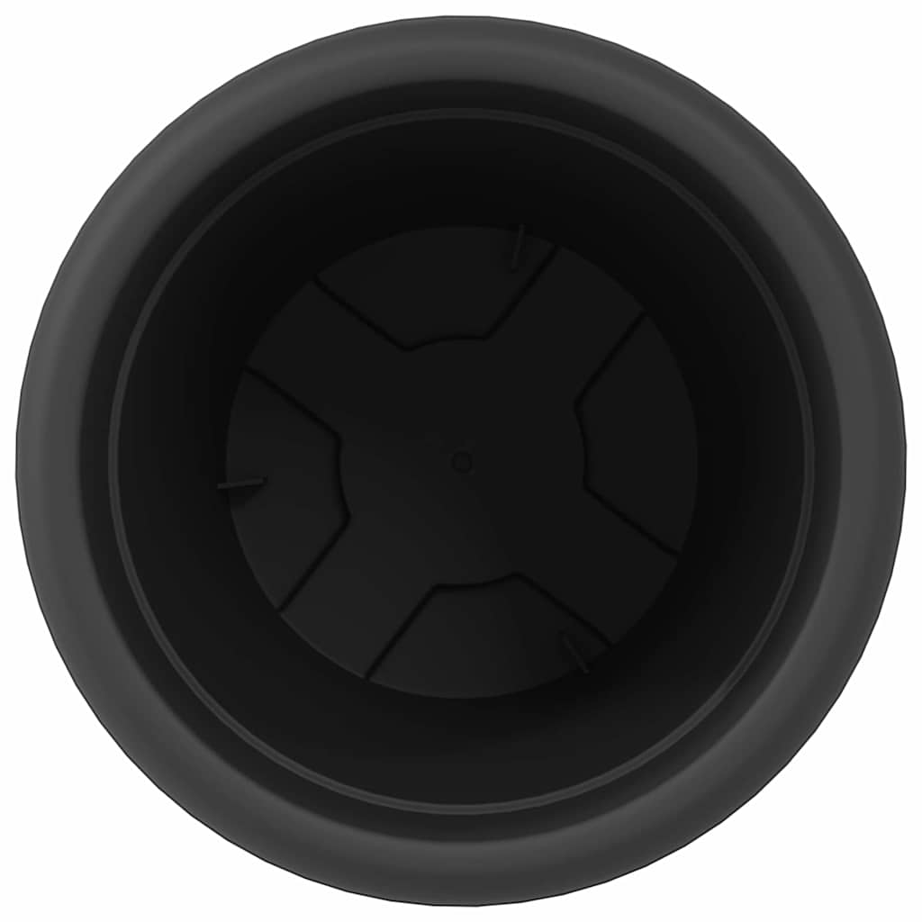 Vaso Rotondo per Fiori 6 pz Nero Ø 30 x 25 cm Plastica