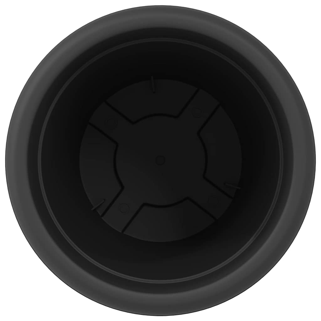 Vaso Rotondo per Fiori 6 pz Nero Ø 34 x 28 cm Plastica