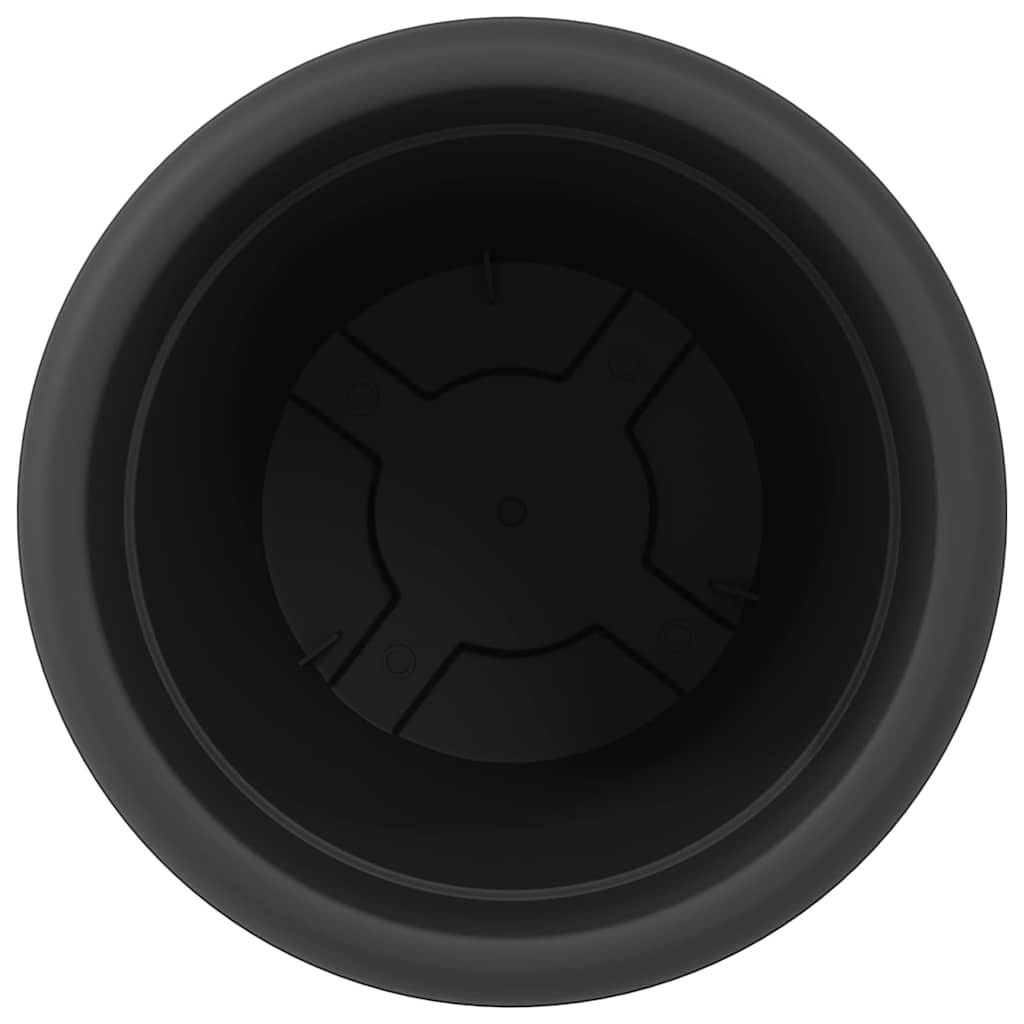 Vaso Rotondo per Fiori 6 pz Nero Ø 39 x 32 cm Plastica