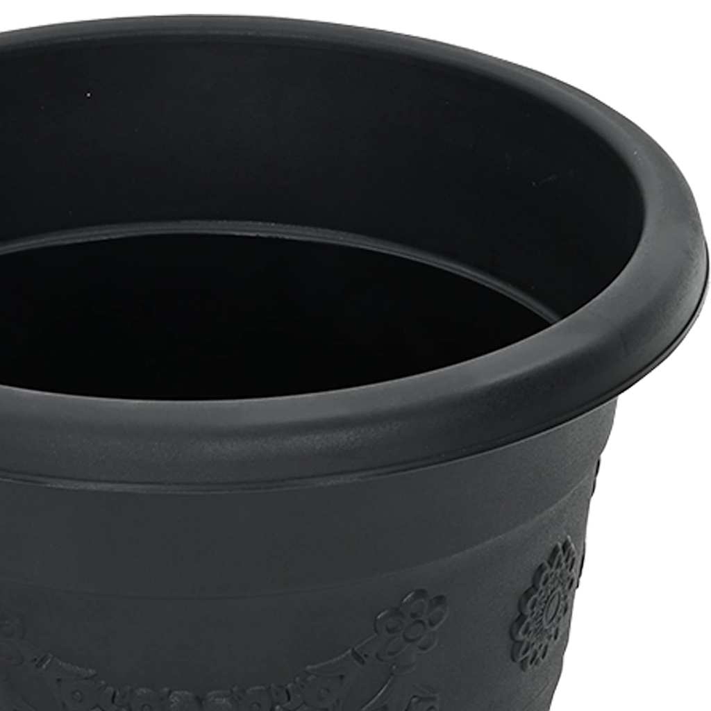 Vaso Rotondo per Fiori 6 pz Nero Ø 39 x 32 cm Plastica