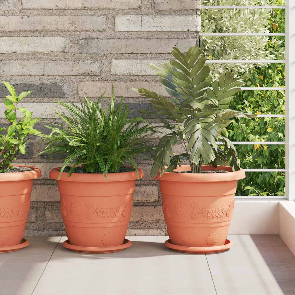 Vaso Rotondo per Fiori 24 pz Rosso Mattone Ø 26 x 21.5 cm