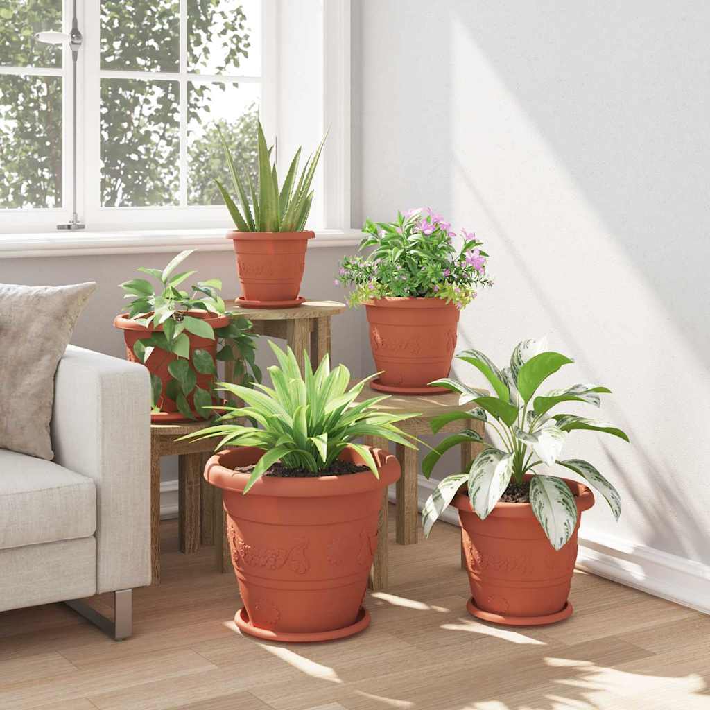 Vaso Rotondo per Fiori 24 pz Rosso Mattone Ø 39 x 32 cm