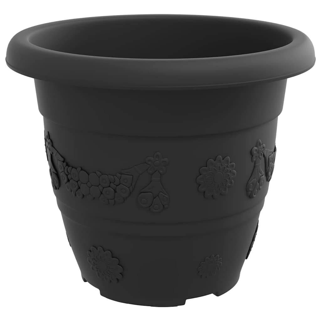 Vaso Rotondo per Fiori 24 pz Nero Ø 26 x 21.5 cm Plastica
