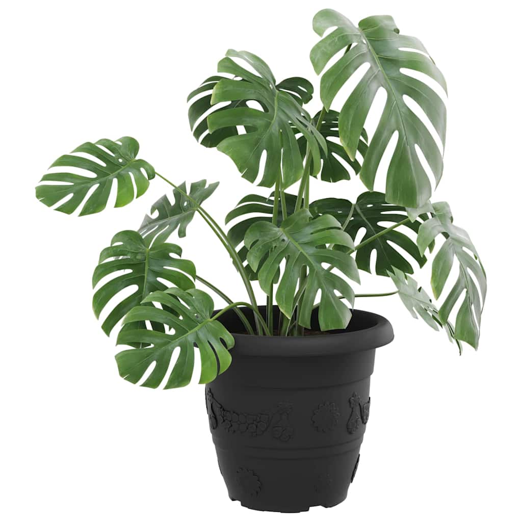 Vaso Rotondo per Fiori 24 pz Nero Ø 34 x 28 cm Plastica