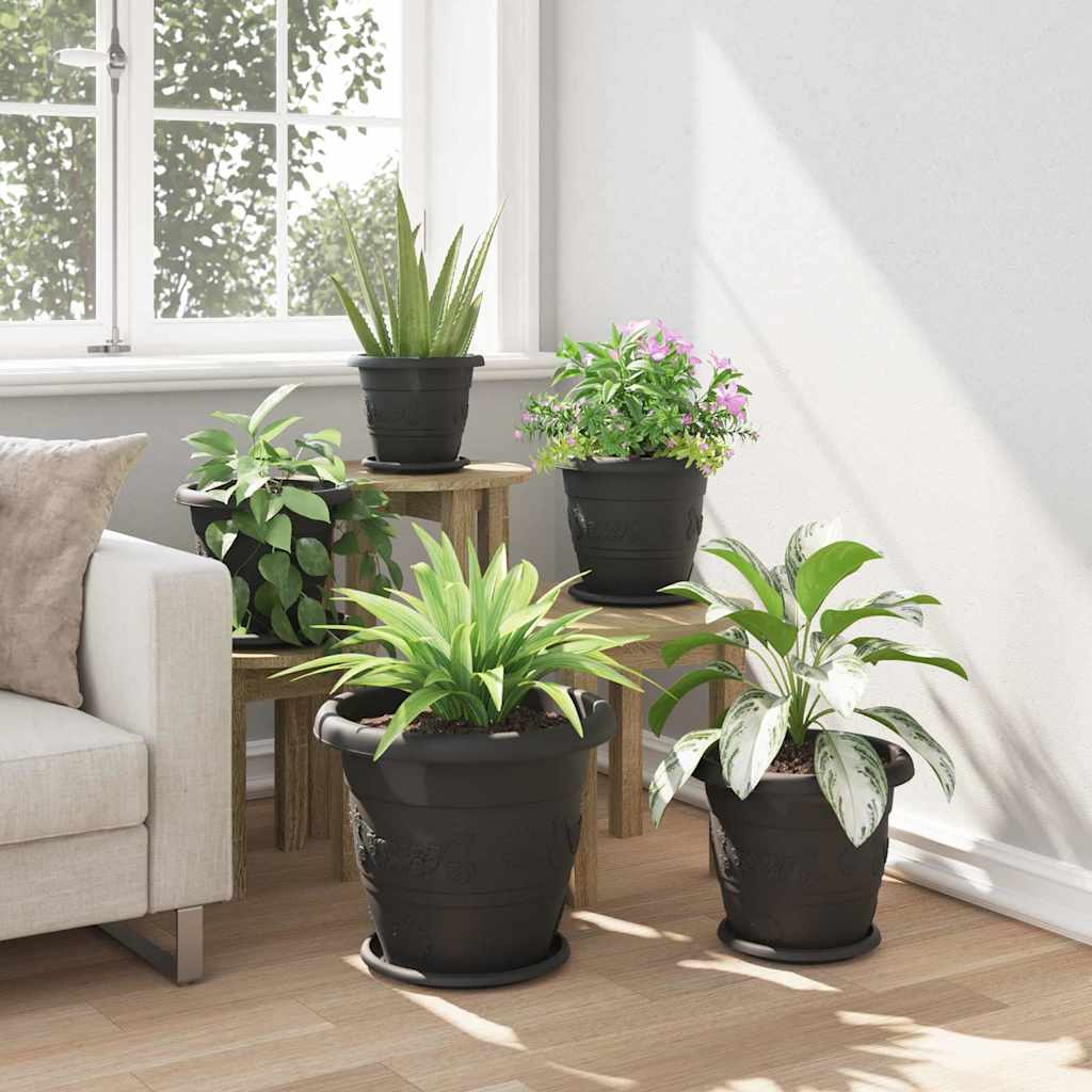 Vaso Rotondo per Fiori 24 pz Nero Ø 39 x 32 cm Plastica