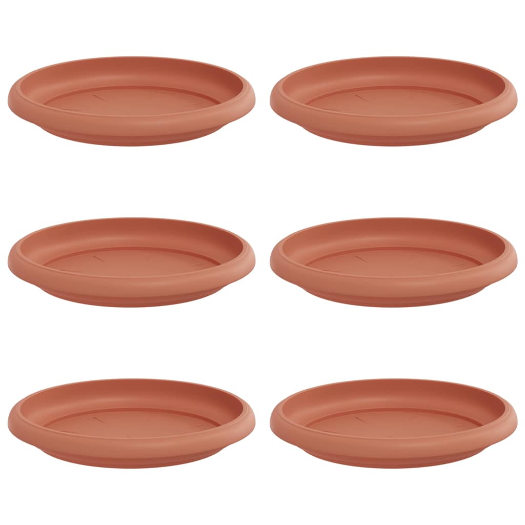 Vassoio Rotondo per Fiori 6 pz Rosso Mattone Ø 14 x 2 cm