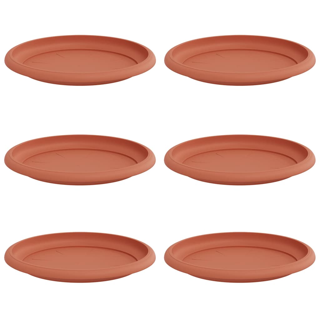 Vassoio Rotondo per Fiori 6 pz Rosso Mattone Ø 17,5 x 2 cm