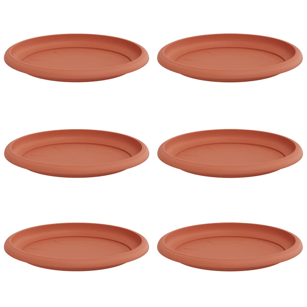 Vassoio Rotondo per Fiori 6 pz Rosso Mattone Ø 19 x 2 cm