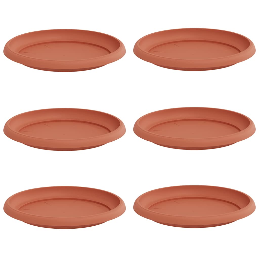Vassoio Rotondo per Fiori 6 pz Rosso Mattone Ø 21,5 x 2,5 cm