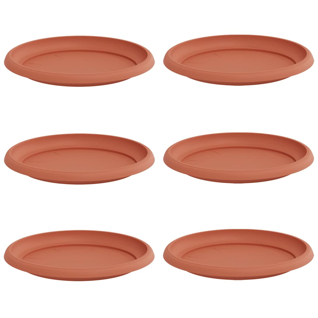 Vassoio Rotondo per Fiori 6 pz Rosso Mattone Ø 23,5 x 2,5 cm