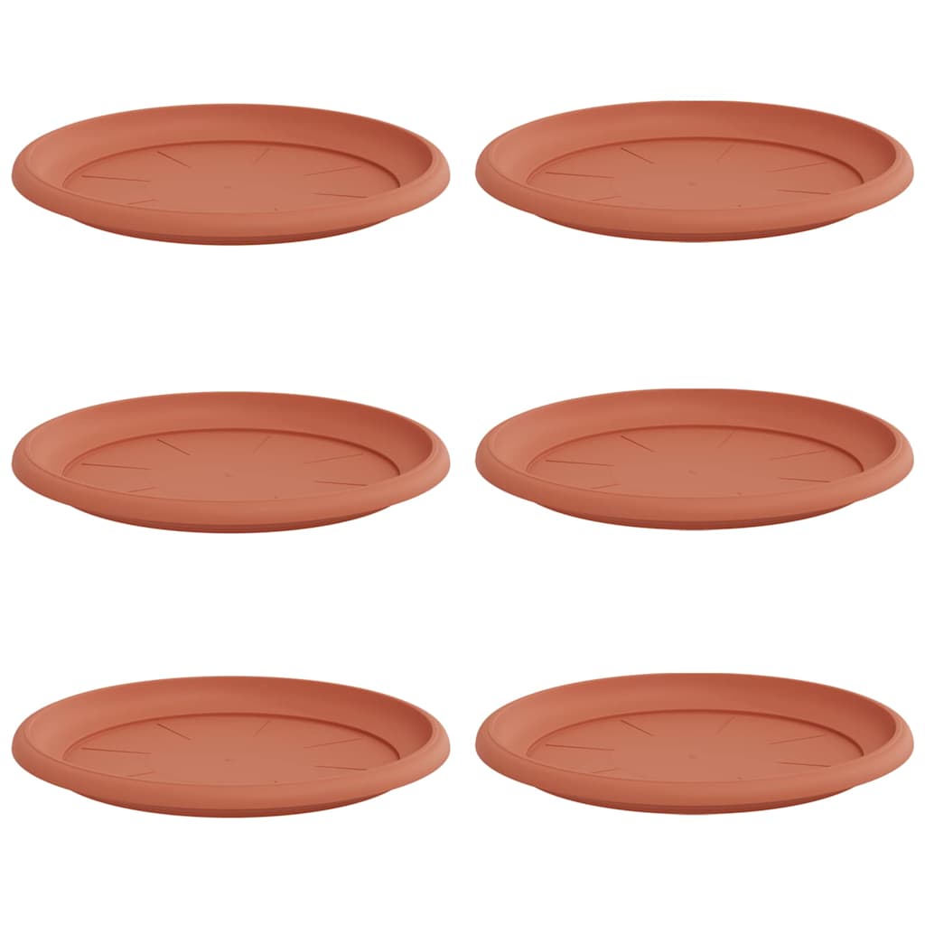 Vassoio Rotondo per Fiori 6 pz Rosso Mattone Ø 27 x 2,5 cm
