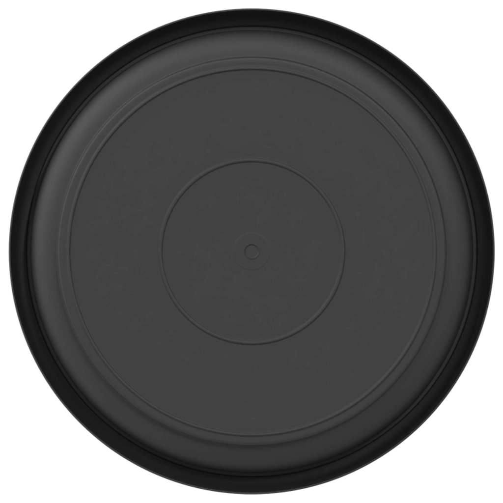 Vassoio Rotondo per Fiori 6 pz Nero Ø 19 x 2 cm Plastica
