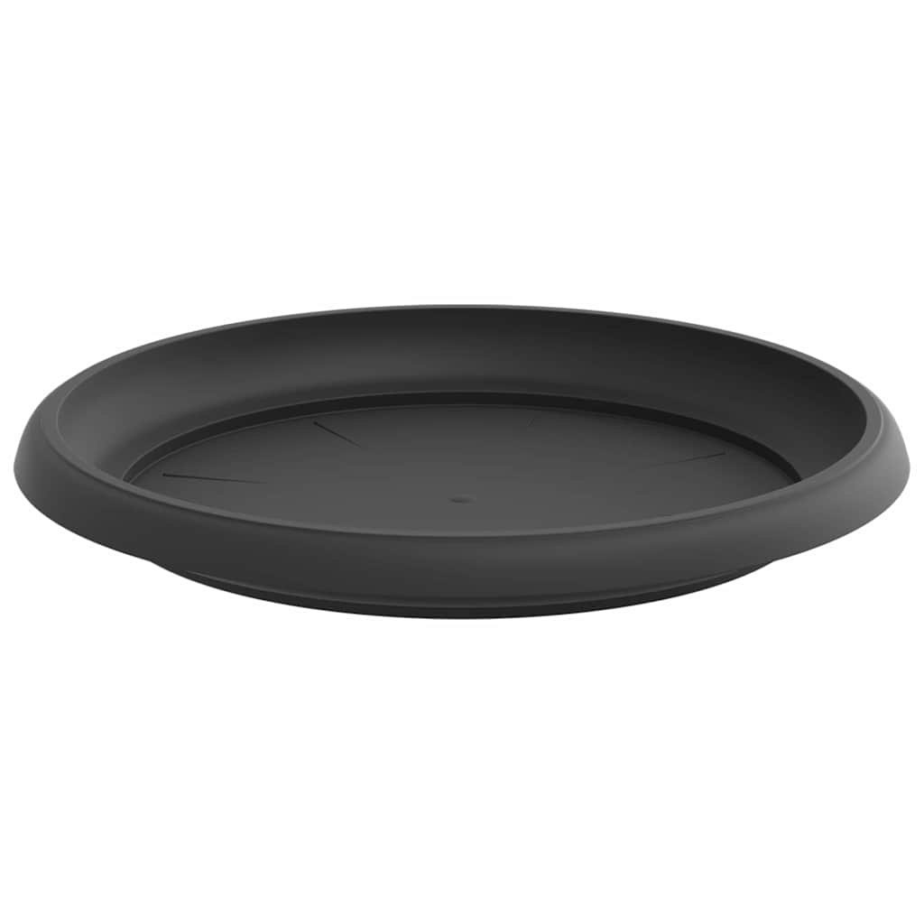 Vassoio Rotondo per Fiori 6 pz Nero Ø 21,5 x 2,5 cm Plastica